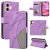 For iPhone 16 Dual-Color Splicing Wallet Magnetic Stand Case Purple