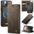 CaseMe iPhone 13 2-in-1 Magnetic Wallet Case – Wireless Charging & RFID Blocking Coffee