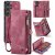 CaseMe Samsung Galaxy S25 Plus Wallet Case with Wrist Strap Red