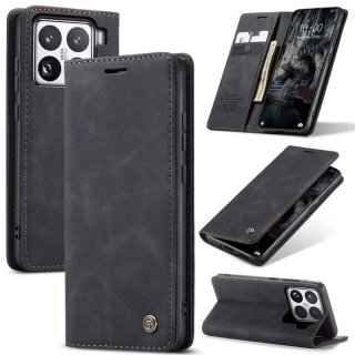 CaseMe Xiaomi 15 Pro Wallet Magnetic Suede Leather Case Black