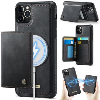 CaseMe iPhone 11 Pro Max 2-in-1 Detachable Magnetic Wallet Case with RFID Blocking, Card Holder & Wireless Charging Compatible - Black