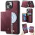 CaseMe iPhone 13 2-in-1 Detachable Magnetic Wallet Case with RFID Blocking, Card Holder & MagSafe Compatible - Red