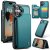 CaseMe iPhone 16 Plus RFID Blocking Card Holder Kickstand Case Green