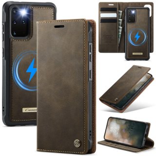 CaseMe Samsung Galaxy S20 Plus 2-in-1 Magnetic Wallet Case – Wireless Charging & RFID Blocking Coffee