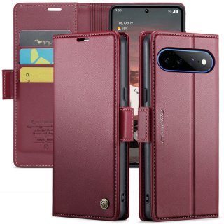 CaseMe Google Pixel 11 Pro XL RFID Wallet Case with Magnetic Buckle & Wireless Charging Red
