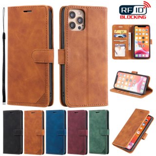 iPhone 12/12 Pro Wallet RFID Blocking Kickstand Case Brown