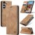 CaseMe Samsung Galaxy S25 Plus Wallet Magnetic Suede Leather Case Brown