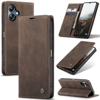 CaseMe Samsung Galaxy A06 Wallet Magnetic Suede Leather Case Coffee