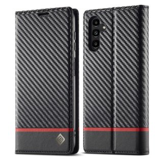 LC.IMEEKE Samsung Galaxy S23 FE Wallet Carbon Fiber Texture Leather Case