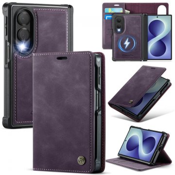 CaseMe Samsung Galaxy Z Fold8 2-in-1 Magnetic Wallet Case – Wireless Charging & RFID Blocking Purple