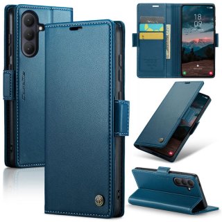 CaseMe Samsung Galaxy S26 Wallet RFID Blocking Magnetic Buckle Case Blue