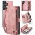 CaseMe Samsung Galaxy S25 Wallet Case with Wrist Strap Pink