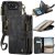 CaseMe iPhone Duo Wallet Case with 6 Card Slots, Zipper Pocket, Wireless Charging & Wrist Strap Black