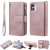 iPhone 12 Mini Zipper Wallet Magnetic Detachable 2 in 1 Case Rose Gold