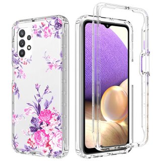 Samsung Galaxy A32 5G Clear Bumper TPU Rose Flowers Case