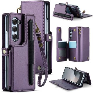 CaseMe Samsung Galaxy Z Fold6 Wallet RFID Blocking Kickstand Case Purple