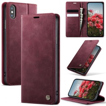 CaseMe iPhone X/XS Magnetic Wallet Case with RFID Blocking Red