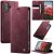CaseMe iPhone 17 Magnetic Wallet Case with RFID Blocking Red