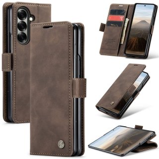 CaseMe Samsung Galaxy Z Fold7 Wallet Magnetic Suede Leather Case Coffee