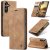 CaseMe Samsung Galaxy S24 FE Wallet Magnetic Suede Leather Case Brown