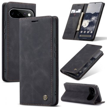CaseMe Google Pixel 11/Pixel 11 Pro Suede Leather Wallet Case Black