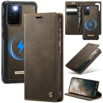 CaseMe Samsung Galaxy S20 Plus 2-in-1 Magnetic Wallet Case – Wireless Charging & RFID Blocking Coffee