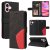 For iPhone 16 Dual-Color Splicing Wallet Magnetic Stand Case Black