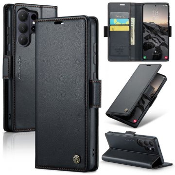 CaseMe Samsung Galaxy S26 Ultra Wallet RFID Blocking Magnetic Buckle Case Black