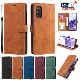 Samsung Galaxy S20 Plus Wallet RFID Blocking Kickstand Case Brown