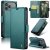CaseMe iPhone 17 Pro Wallet RFID Blocking Magnetic Buckle Case Green