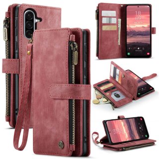 CaseMe Samsung Galaxy A56 5G Wallet kickstand Case with Wrist Strap Red