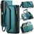 CaseMe Samsung Galaxy S24 FE Wallet RFID Blocking Crossbody Case Support Wireless Charging Green