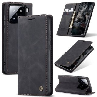 CaseMe Xiaomi 15 Wallet Magnetic Suede Leather Case Black