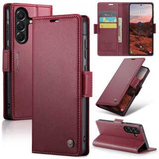 CaseMe Samsung Galaxy A37 Wallet RFID Blocking Magnetic Buckle Case Red