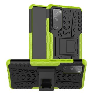 Samsung Galaxy S20 FE Hybrid Rugged PC + TPU Kickstand Case Green