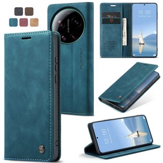 CaseMe Xiaomi 17 Ultra Wallet Magnetic Suede Leather Case Blue