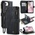 CaseMe iPhone 16e Wallet Kickstand Case with Wrist Strap Black