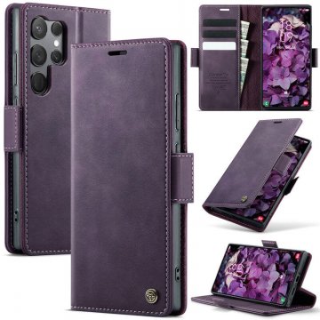 CaseMe Samsung Galaxy S23 Ultra Magnetic Wallet Case with RFID Blocking Purple
