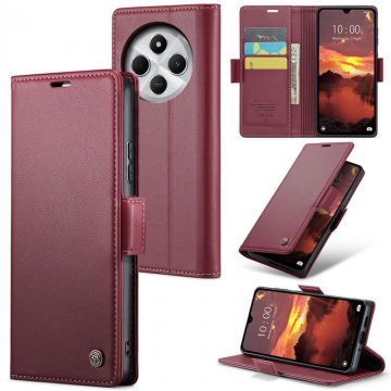 CaseMe Xiaomi Redmi 14C Wallet RFID Blocking Magnetic Buckle Case Red