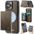 CaseMe iPhone 13 Pro 2-in-1 Detachable Magnetic Wallet Case with RFID Blocking, Card Holder & MagSafe Compatible - Coffee