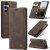 CaseMe Samsung Galaxy S25 Wallet Magnetic Suede Leather Case Coffee