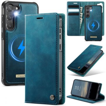 CaseMe Samsung Galaxy S23 2-in-1 Magnetic Wallet Case – Wireless Charging & RFID Blocking Blue
