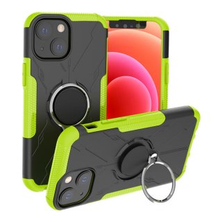 iPhone 13 Hybrid Rugged Ring Kickstand Case Green