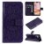 For iPhone 16 Plus Embossed Sunflower Pattern Wallet Magnetic Case Purple