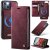 CaseMe iPhone 13 2-in-1 Magnetic Wallet Case – Wireless Charging & RFID Blocking Red