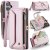 CaseMe iPhone 16 Plus Wallet RFID Blocking Crossbody Case Support Wireless Charging Pink