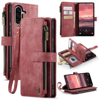 CaseMe Samsung Galaxy A17 Wallet kickstand Case with Wrist Strap Red
