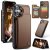 CaseMe iPhone 16 Plus RFID Blocking Card Holder Kickstand Case Brown