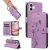 For iPhone 16 Plus Embossed Apricot Blossom Pattern Wallet Case Purple