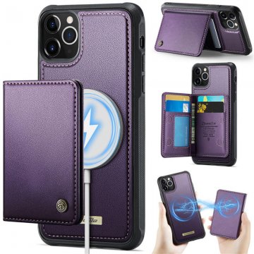CaseMe iPhone 11 Pro 2-in-1 Detachable Magnetic Wallet Case with RFID Blocking, Card Holder & Wireless Charging Compatible - Purple